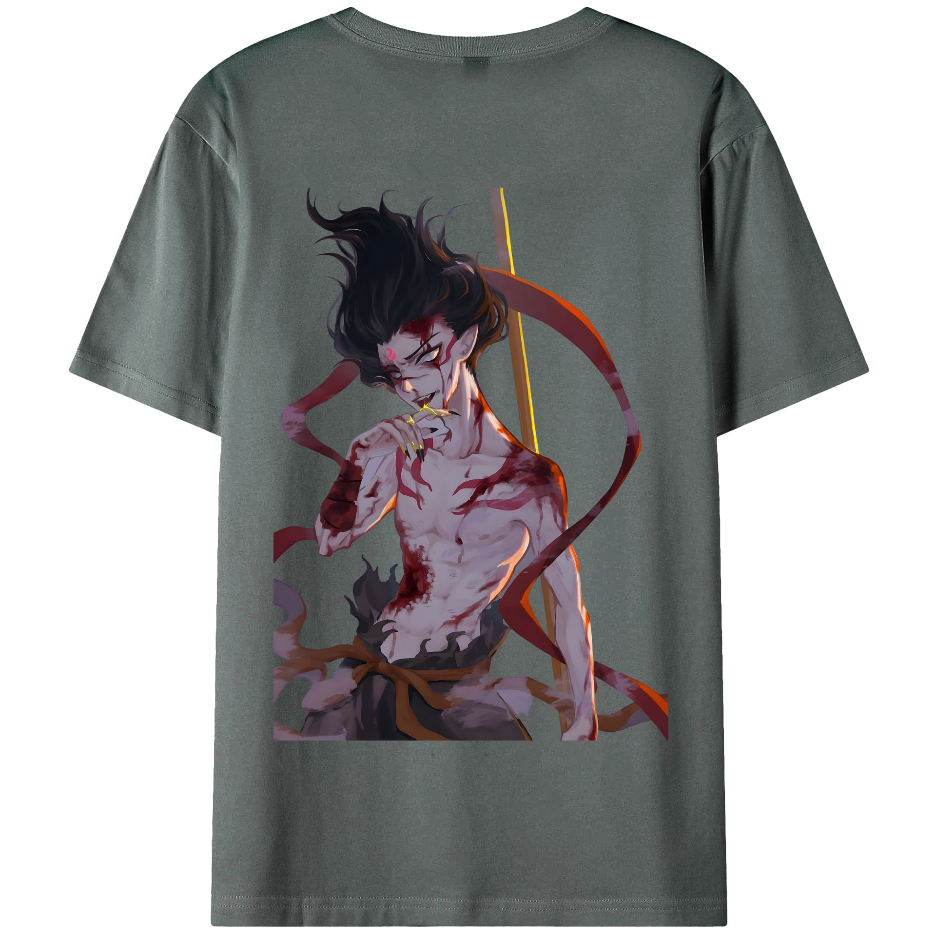 （画像用） Ne Zha 2 ナタ 魔童の大暴れ 綿100％半袖Tシャツ（背面プリント）